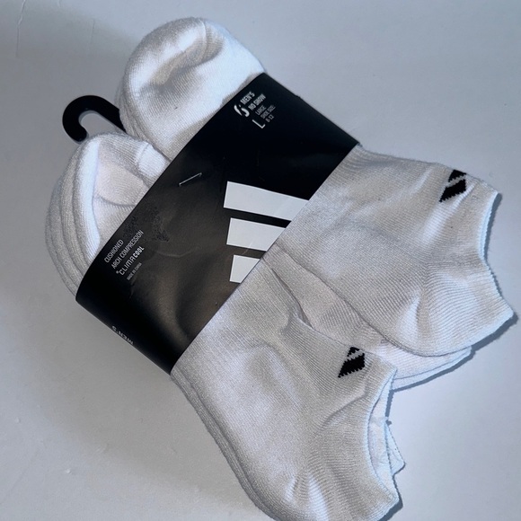 adidas Other - adidas Men's White Athletic no show Socks - 5 pairs